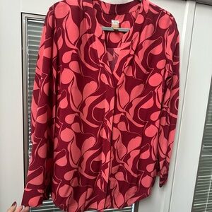 Boss Red and Pink Abstract Blouse